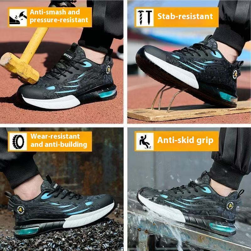 Safety Shoes Factory - Men's Lightweight Fly-Knit Anti-Smash Kevlarr