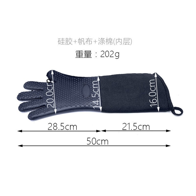 Silicone Gloves Factory - Extended Anti-slip Five-finger Silicone Gloves