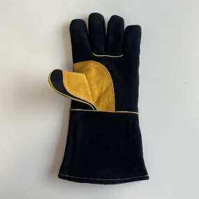 Welding Gloves Factory - Black Palm Thickened Cowhide Custom Logo