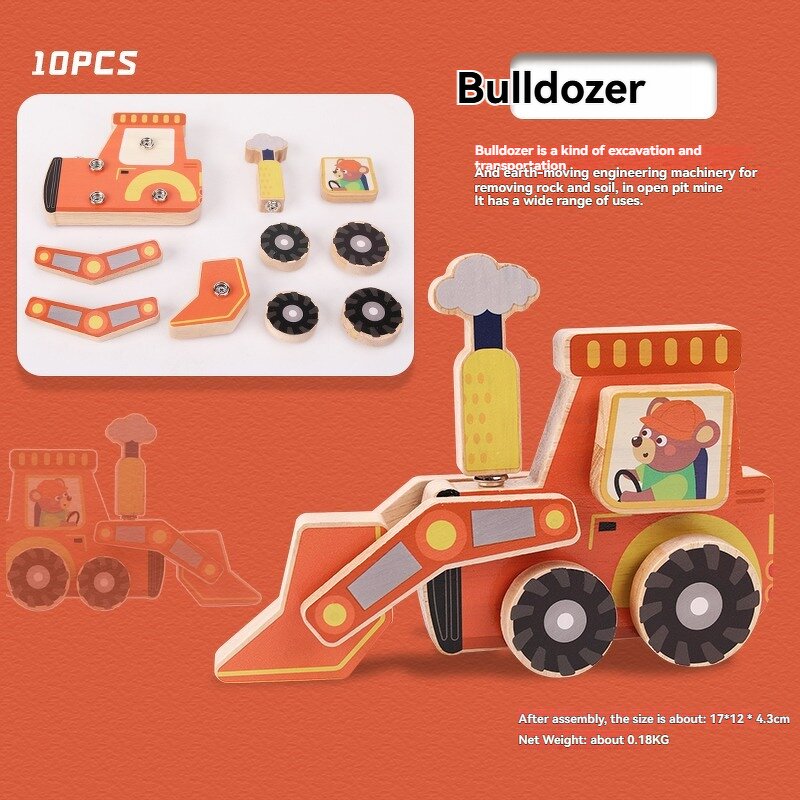 Wooden Toys Factory - OEM High Wooden Button Vehicle Set