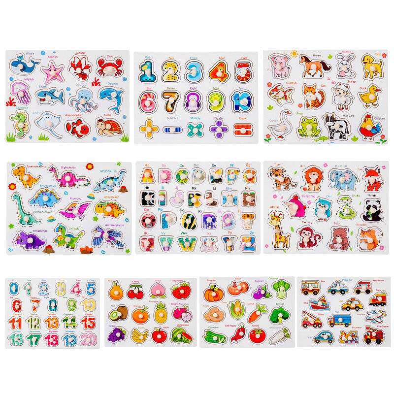 Wooden Puzzle Factory - OEM Number Animal Hand Board