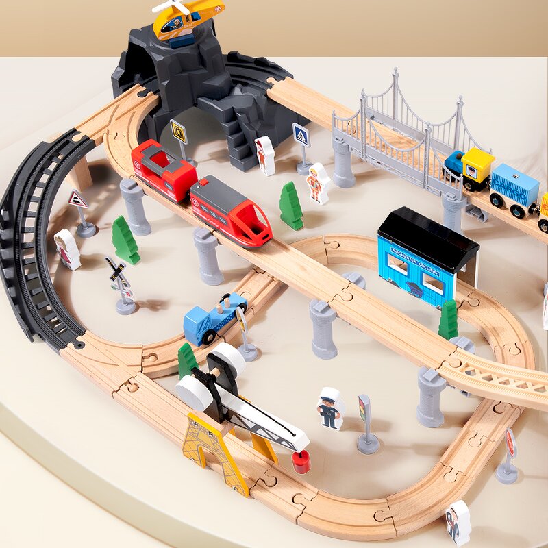 Wooden Train Set Factory - OEM 85 Pcs Large Game