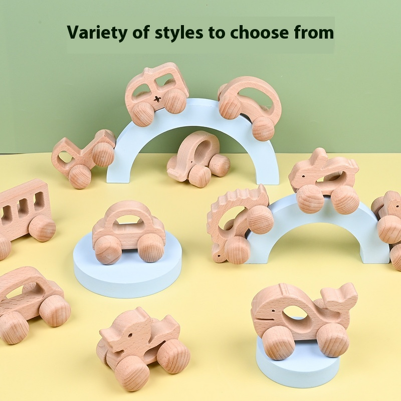 Wooden Toys Factory - OEM Beech Wood Push Train 16Type