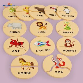 Wooden Puzzle Factory - OEM Round Cartoon Pattern Toy