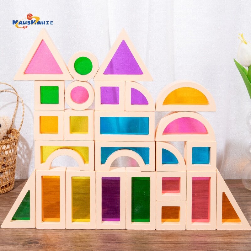 Wooden Toys Factory - OEM Rainbow Stacked Building Block
