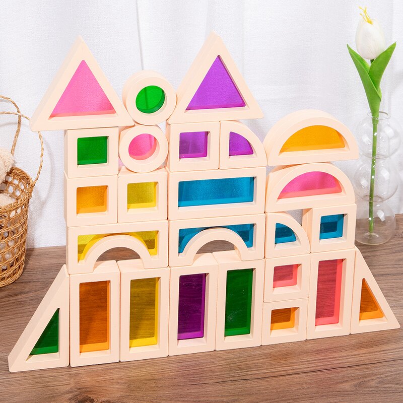 Montessori Toys Factory - OEM Rainbow Acrylic Stacking Block