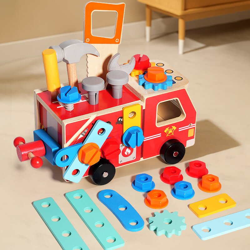 Wooden Toys Factory - OEM Fire Truck Multifunctional Tools