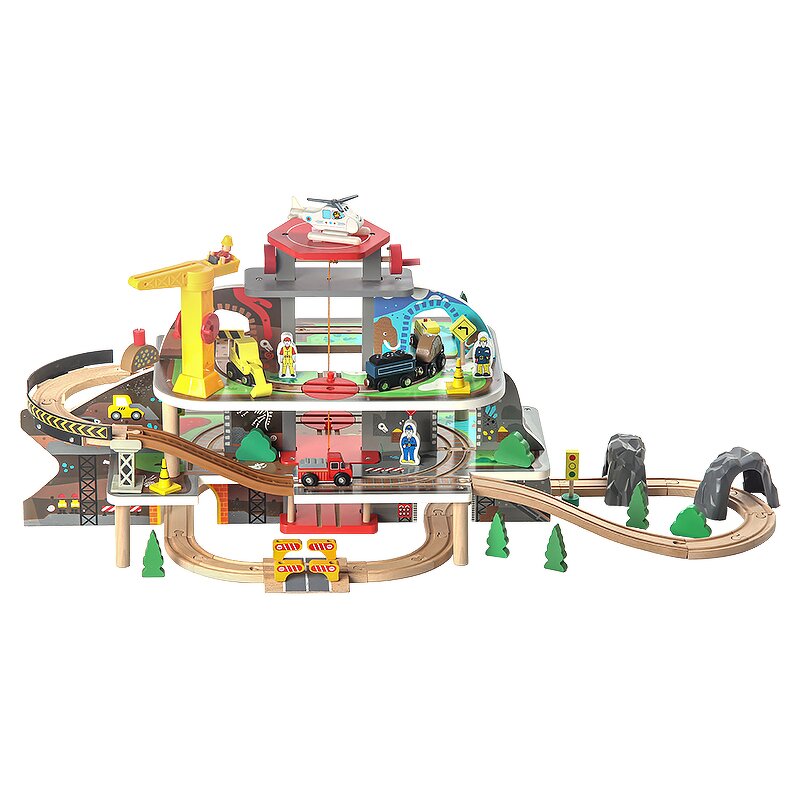 Wooden Train Set Factory - OEM Multi-Layered Mineral Scene