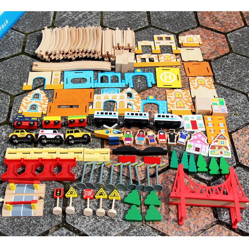 Train Tracks Factory - OEM 108pcs Beech Wood Electric
