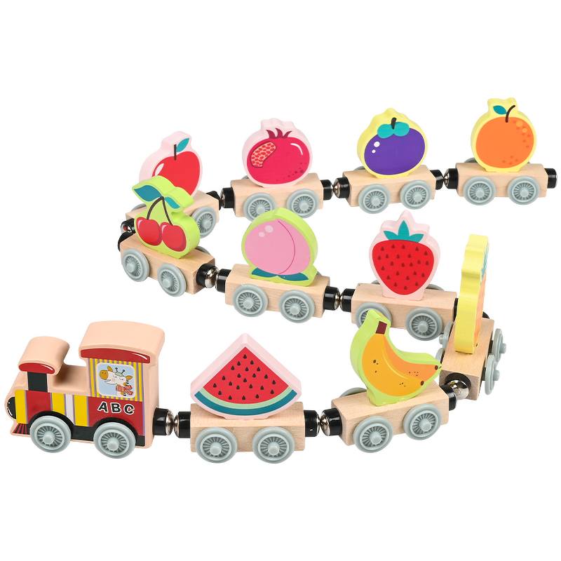 Wooden Train Factory - OEM Cartoon Animal Fruit Railway