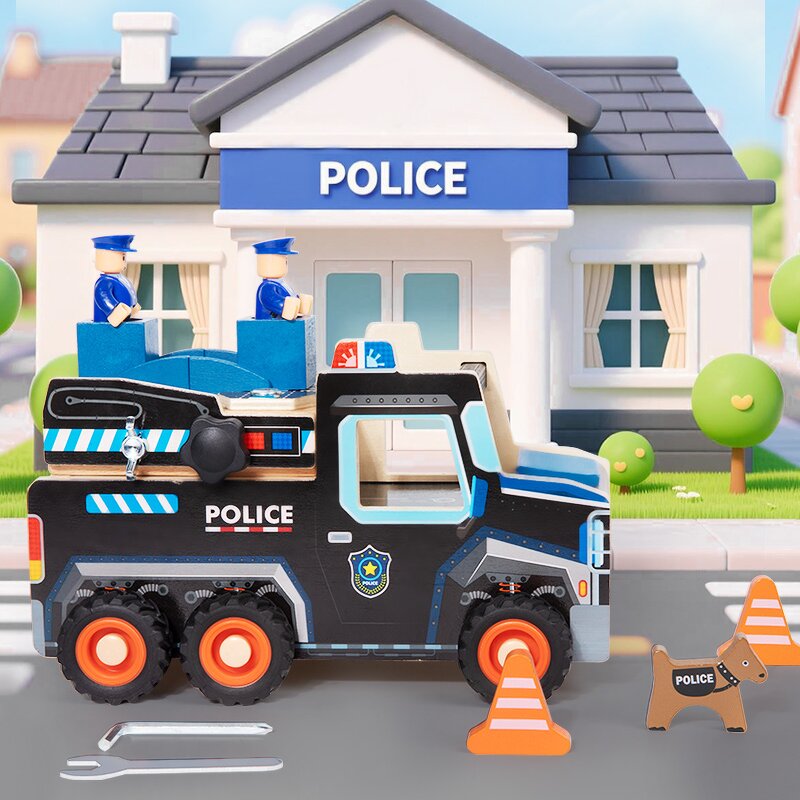 Wooden Toys Factory - OEM Multifunctional Busy Fire Truck