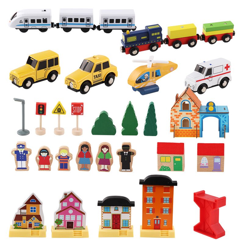 Train Tracks Factory - OEM 108pcs Beech Wood Electric