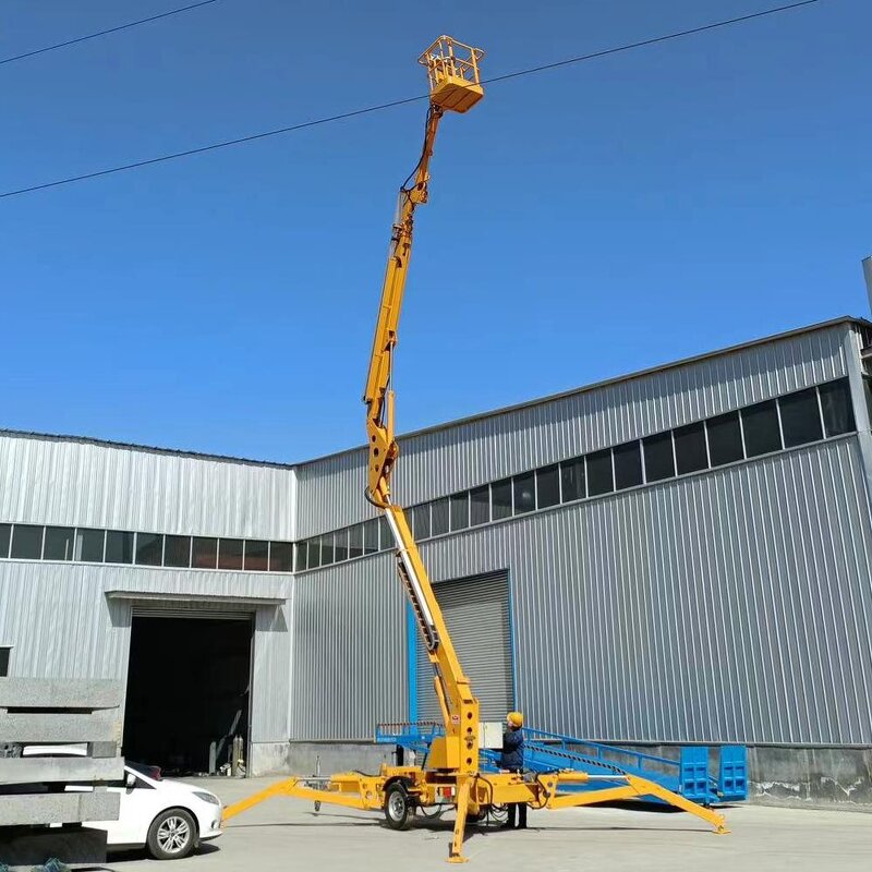 Towable Boom Lift Factory - OEM 12m 200kg Trailer