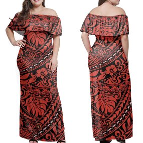 Off Shoulder Dress Factory - OEM Polynesia Samoa Tribal