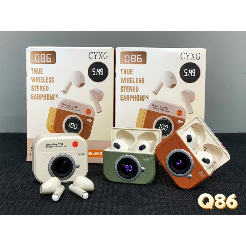 Retro Earphones Factory - OEM Q86 Leather Grain