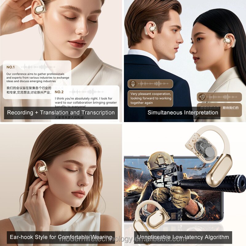 AI Translator Earphones Factory - OEM M62 Open Ear Hook