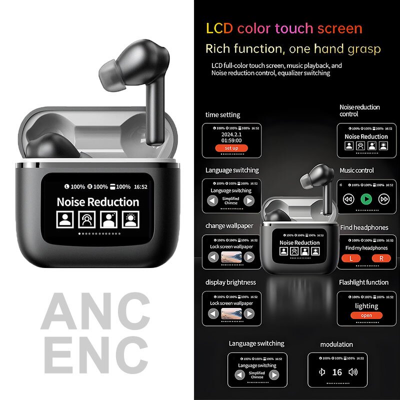 Touch Screen Earphones Factory - OEM YW09 LCD Full