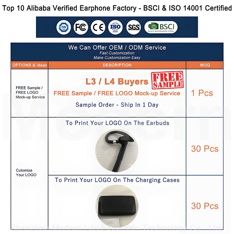 Business Earbuds Factory - OEM Logo Customization YYK-520