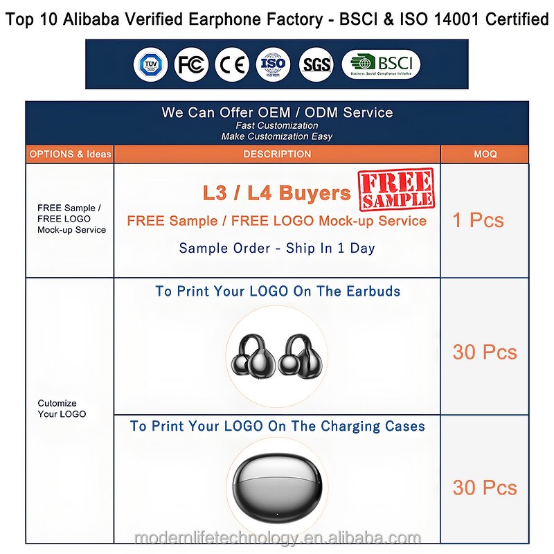 AI Earbuds Factory - OEM M110 OWS Ear Clip