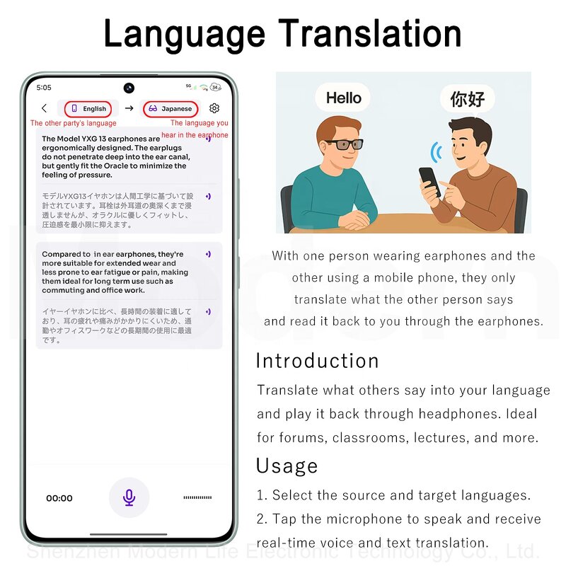 AI Translator Earphones Factory - OEM YXG-13 Mini Semi-in-ear