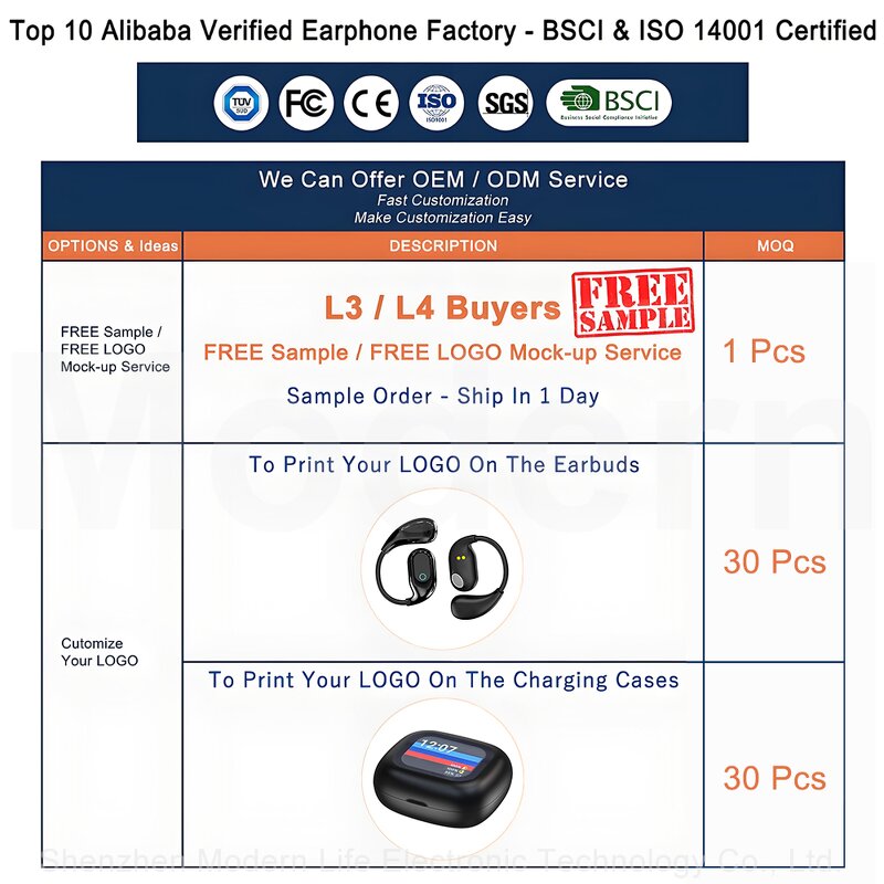OWS Earphones Factory - OEM MG7 LCD Full Color