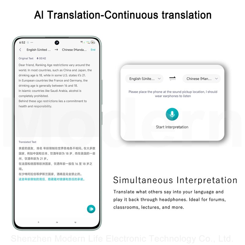 AI Translation Earphones Factory - OEM YYK-Q17 Memory