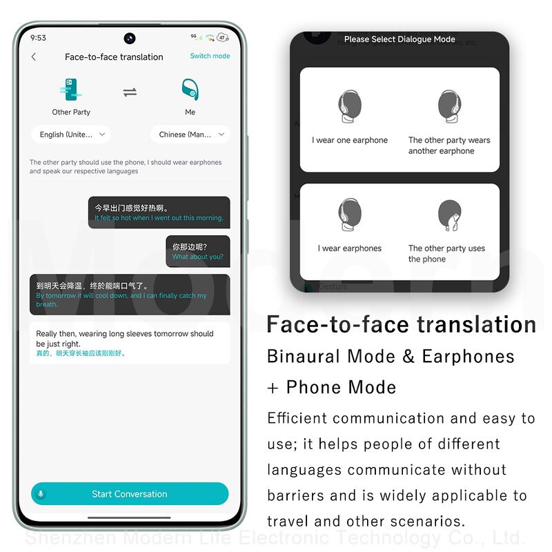 AI Translation Earphones Factory - OEM Customizable Logo