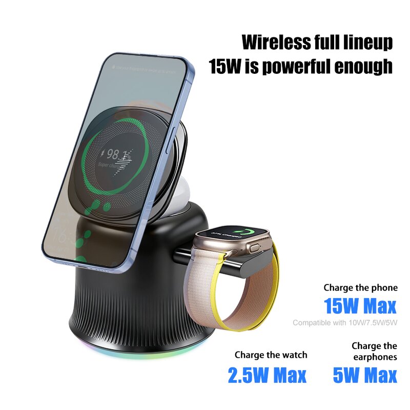 Desk Wireless Charger Factory - OEM Portable 15W RGB