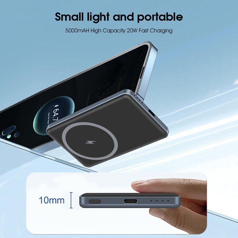 Magnetic Power Bank Factory - OEM 2 in 1 Slim 5000mAh