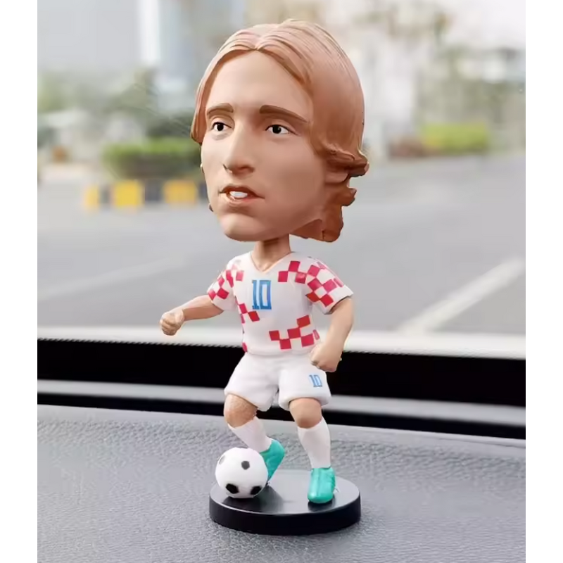 Bobbleheads Supplier - Resin Soccer Player Head Shaking Car Ornament