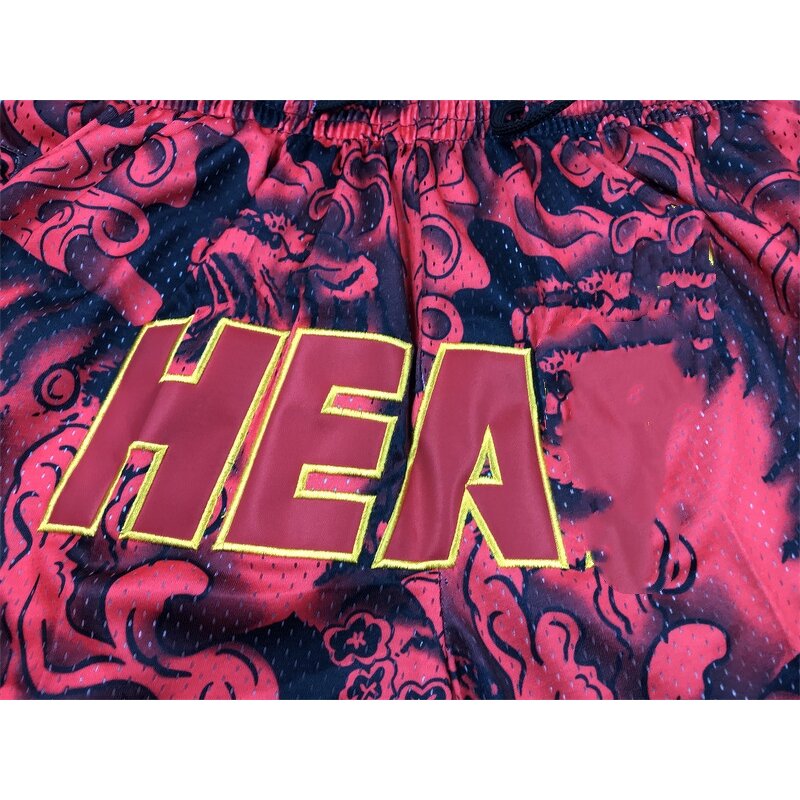 Basketball Shorts Factory - Hip-hop Loose Fit Printed Mesh Sweat-absorbent