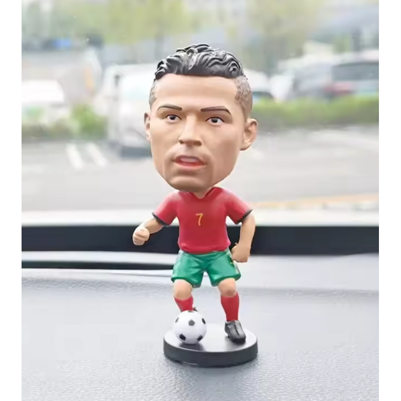 Bobbleheads Supplier - Resin Soccer Player Head Shaking Car Ornament