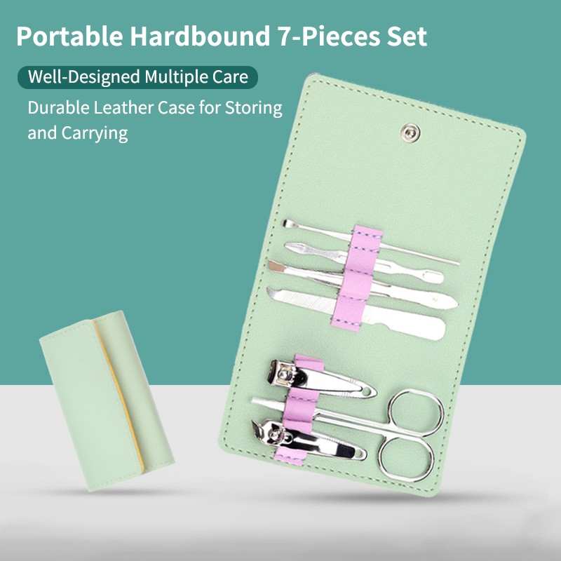 Manicure Set Manufacturer - Custom 7 Pcs With Leather Bag