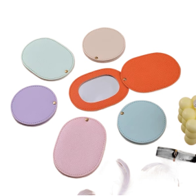 Handheld Mirror Manufacturer - Custom Rotating PU Leather Cover