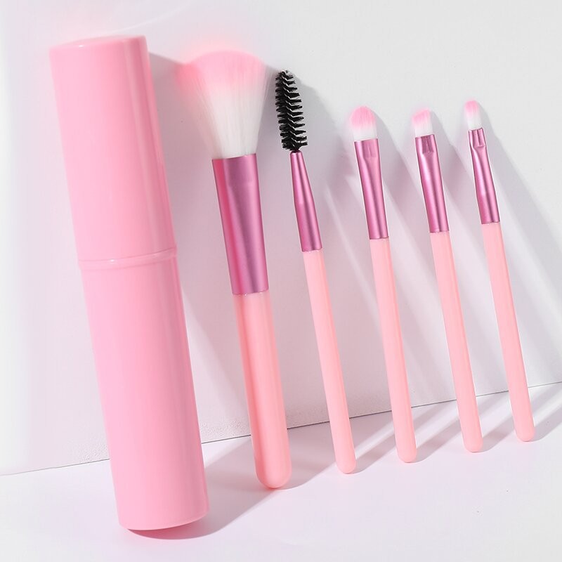 Travel Makeup Brush Factory - OEM 5pcs Portable Mini Set