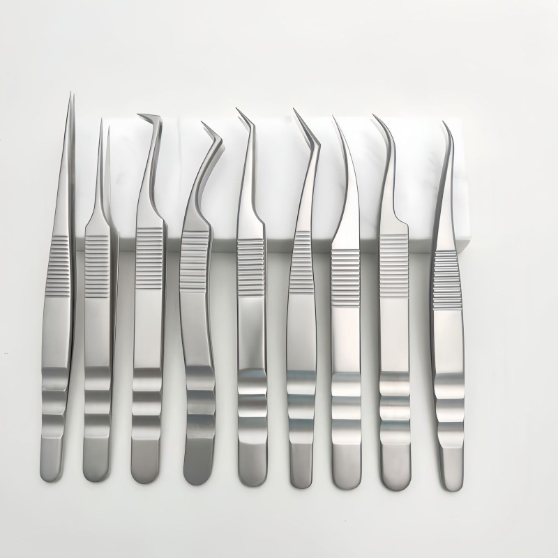 Eyelash Tweezers Supplier - Bulk Silver Fiber Tip Extension Tools