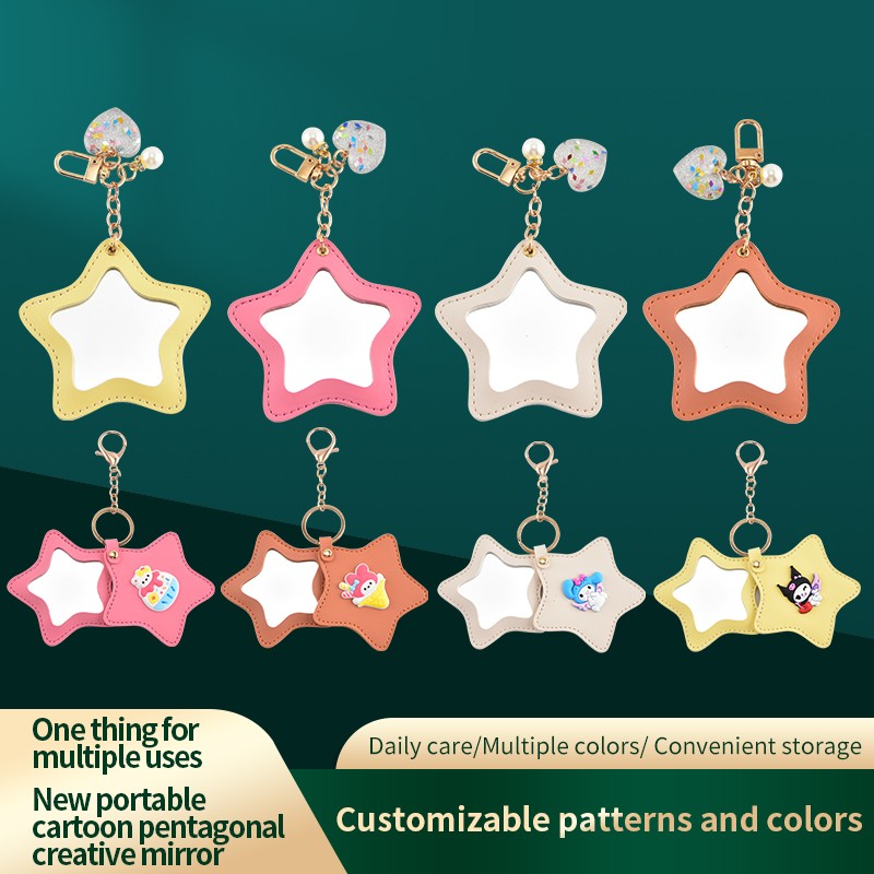 Compact Mirror Supplier - Bulk Star Shape PU Logo Mirror