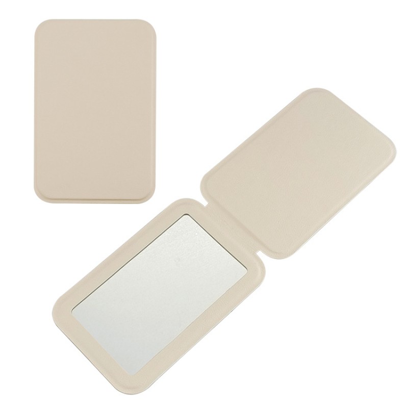 Travel Mirror Supplier - Bulk White PU Leather Compact