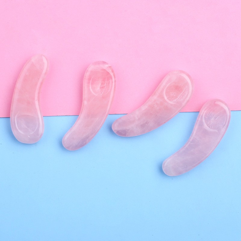 Natural Jade Spatula Supplier - Bulk Rose Pink Quartz Spoon
