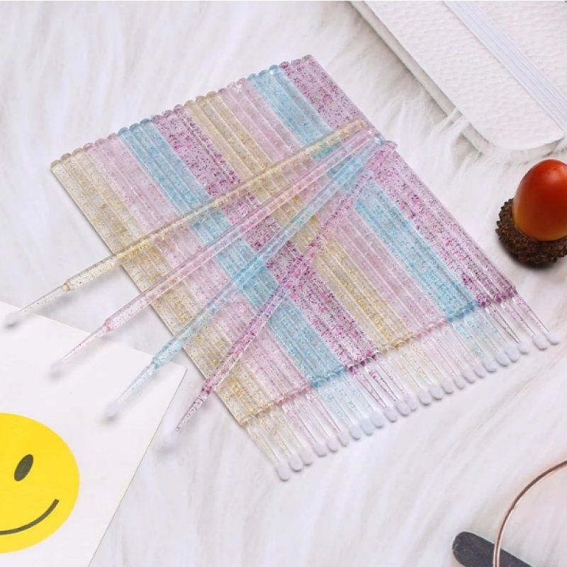 Eyelash Brush Supplier - Bulk Glitter White Micro Swabs