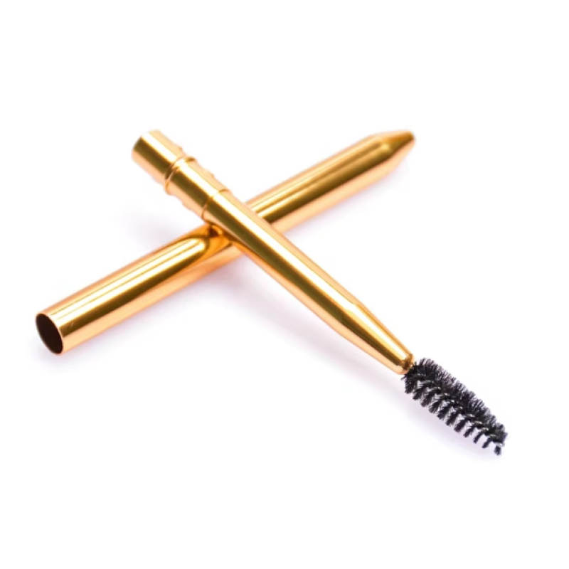 Eyebrow Spoolie Factory - OEM Black Gold Metal Wand