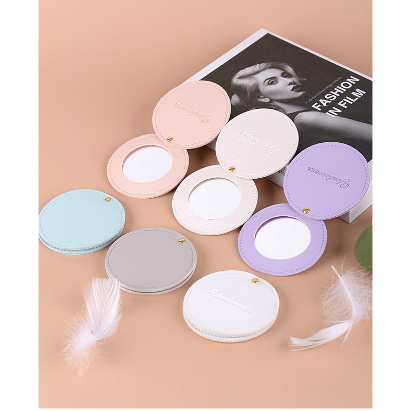 Handheld Mirror Manufacturer - Custom Rotating PU Leather Cover