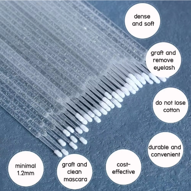 Eyelash Brush Supplier - Bulk Glitter White Micro Swabs