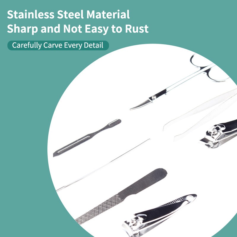 Manicure Set Manufacturer - Custom 7 Pcs With Leather Bag