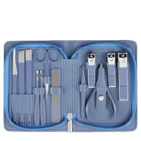 Manicure Set Factory - OEM 12 Pcs Mens With Leather Case