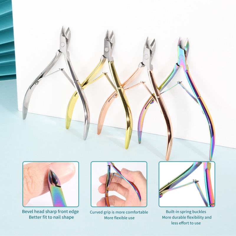 Cuticle Pliers Factory - OEM 16 Rose Gold Double Springs