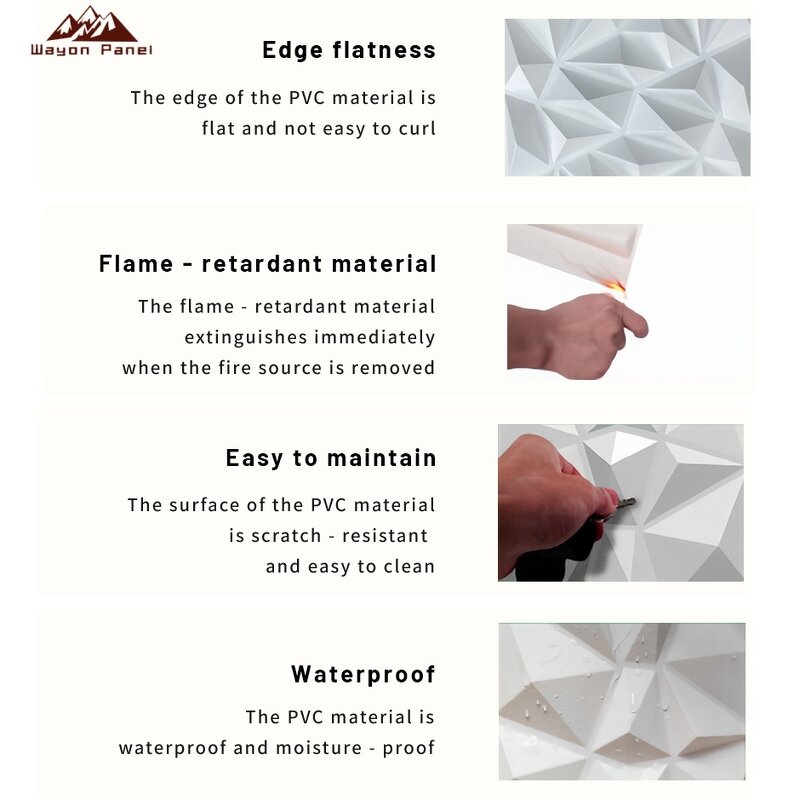 PVC Wall Panels Supplier - Luxury 3D High Quality Geometric Water Fireproof