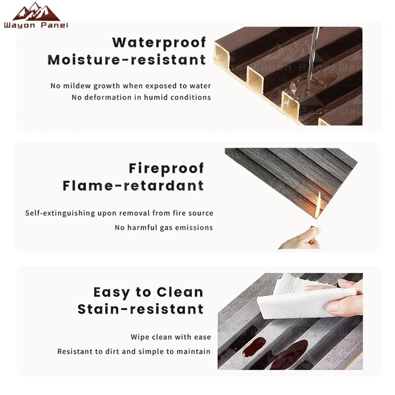 WPC Wall Panels Supplier - Outdoor Grille Waterproof Fireproof Wooden Look