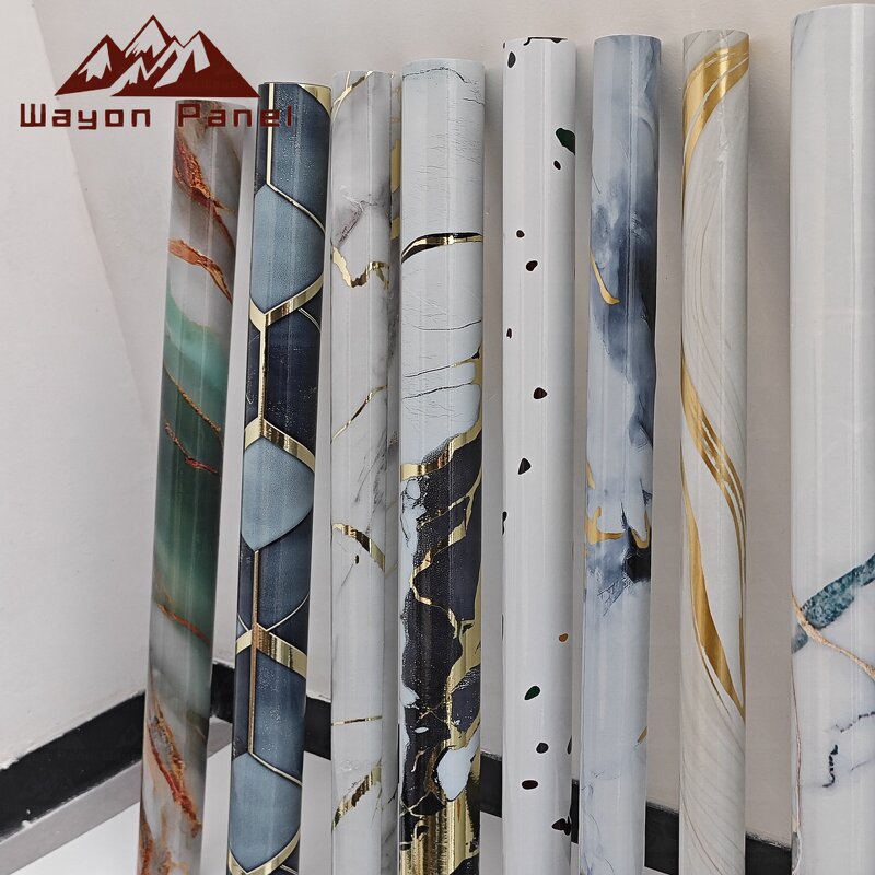 Wallpaper Factory - Gold Series Anti-smoke Marble Pattern Self-Adhesive Kitchen