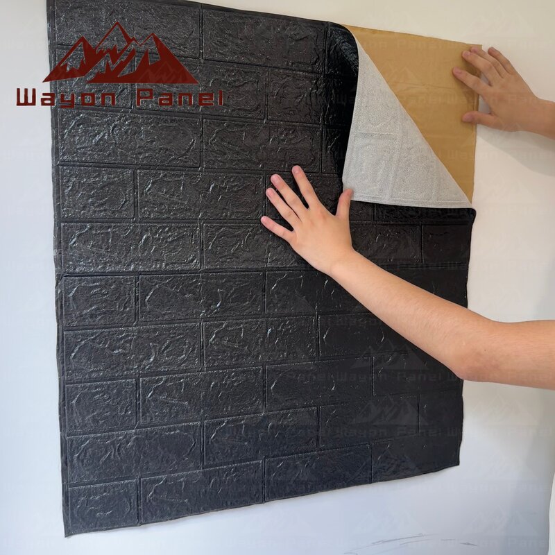 Wallpaper Manufacturer - 3D PE Skinless Adhesive Vinyl Brick Foam Living Room